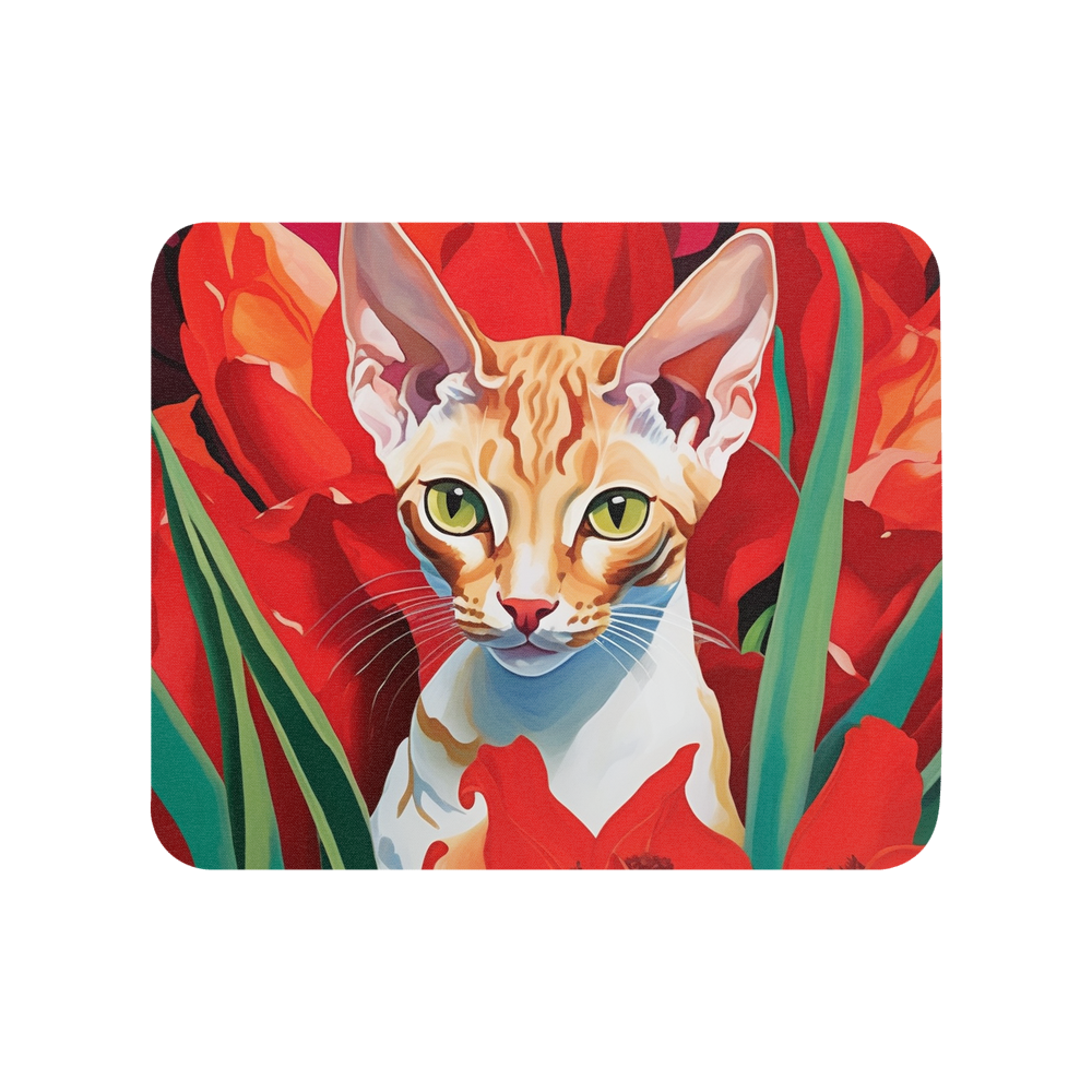 PugMug Custom Tabby Devon Rex Cat Mouse Pad