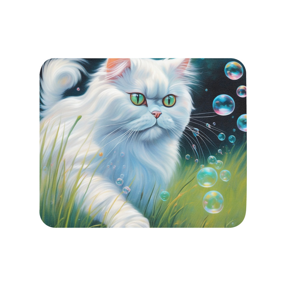 PugMug Custom White Persian Cat Mouse Pad
