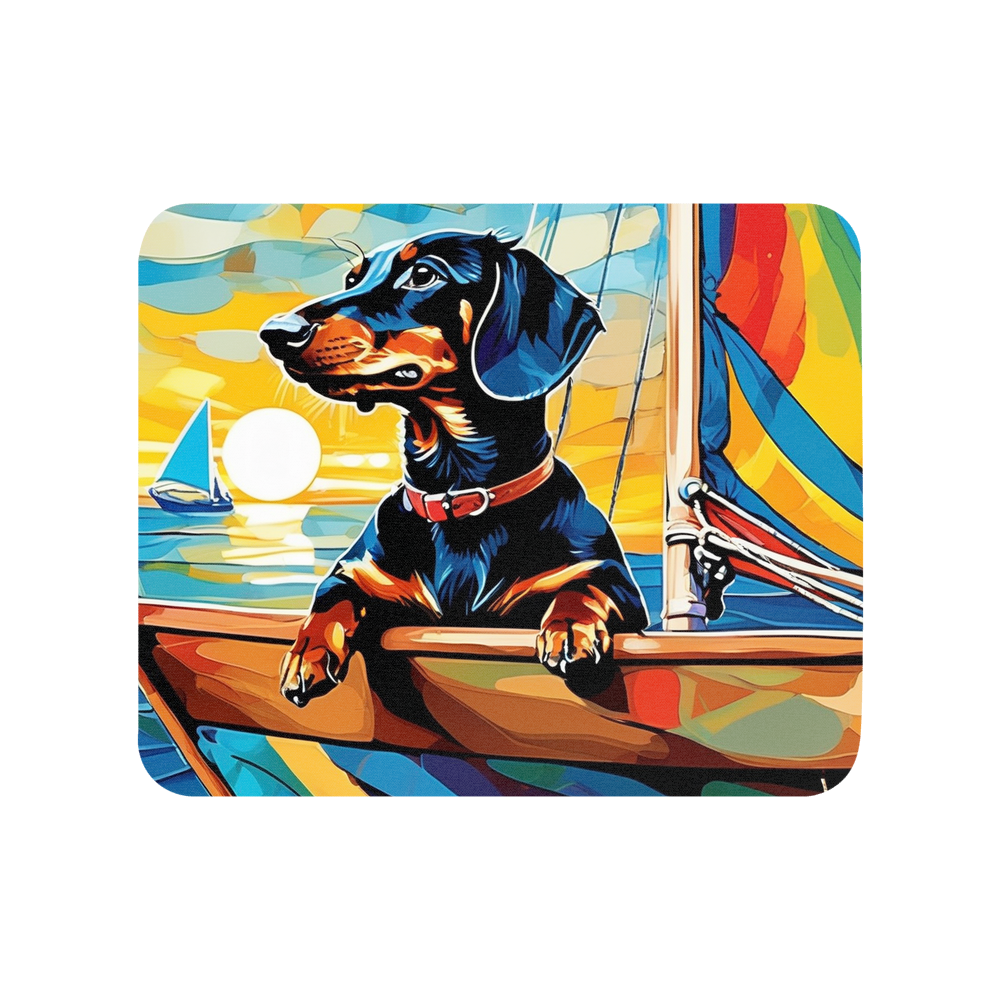 PugMug Custom Black Dachshund Mouse Pad