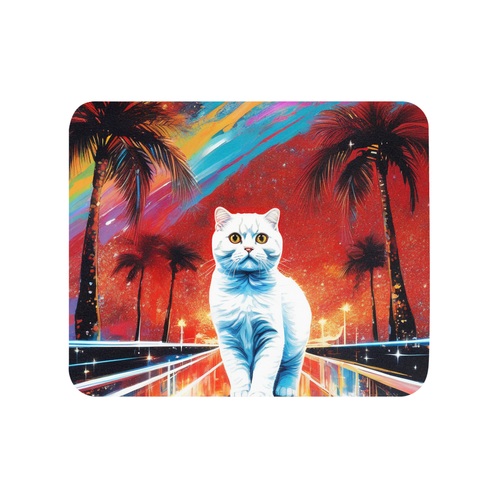 PugMug Custom White Scottish Fold Cat Mouse Pad