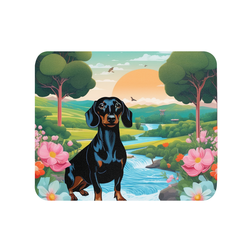 PugMug Custom Black Dachshund Mouse Pad