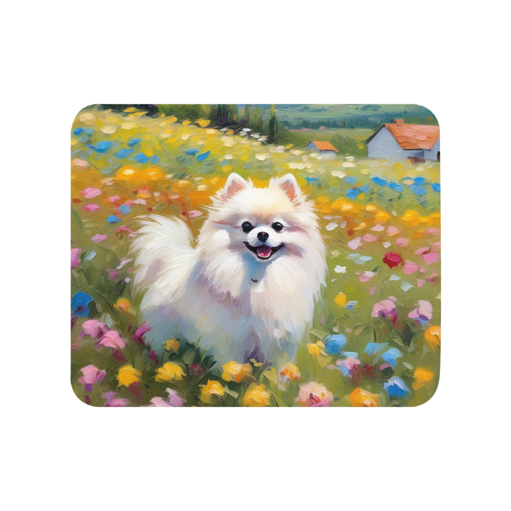 PugMug Custom White Pomeranian Mouse Pad