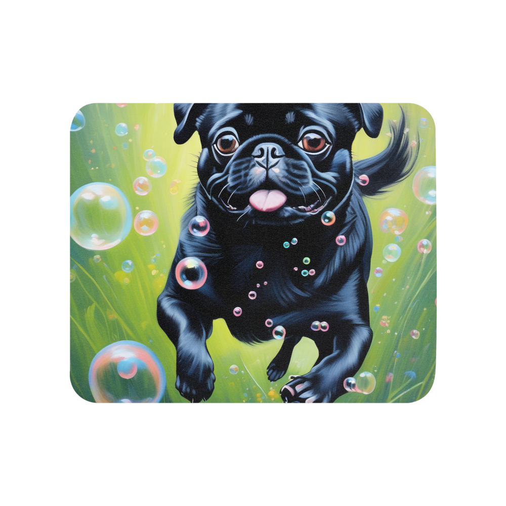 PugMug Custom Black Pug Mouse Pad