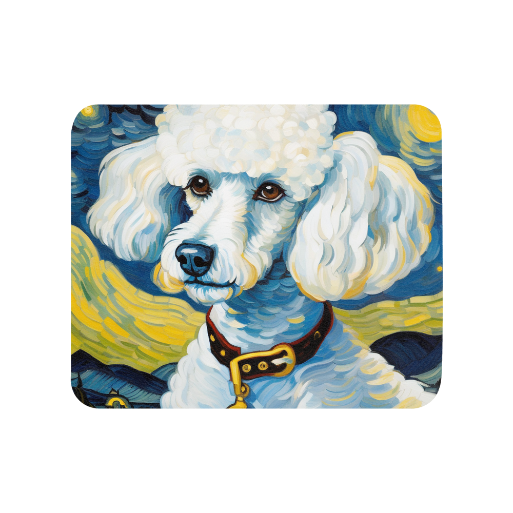 PugMug Custom White Poodle Mouse Pad