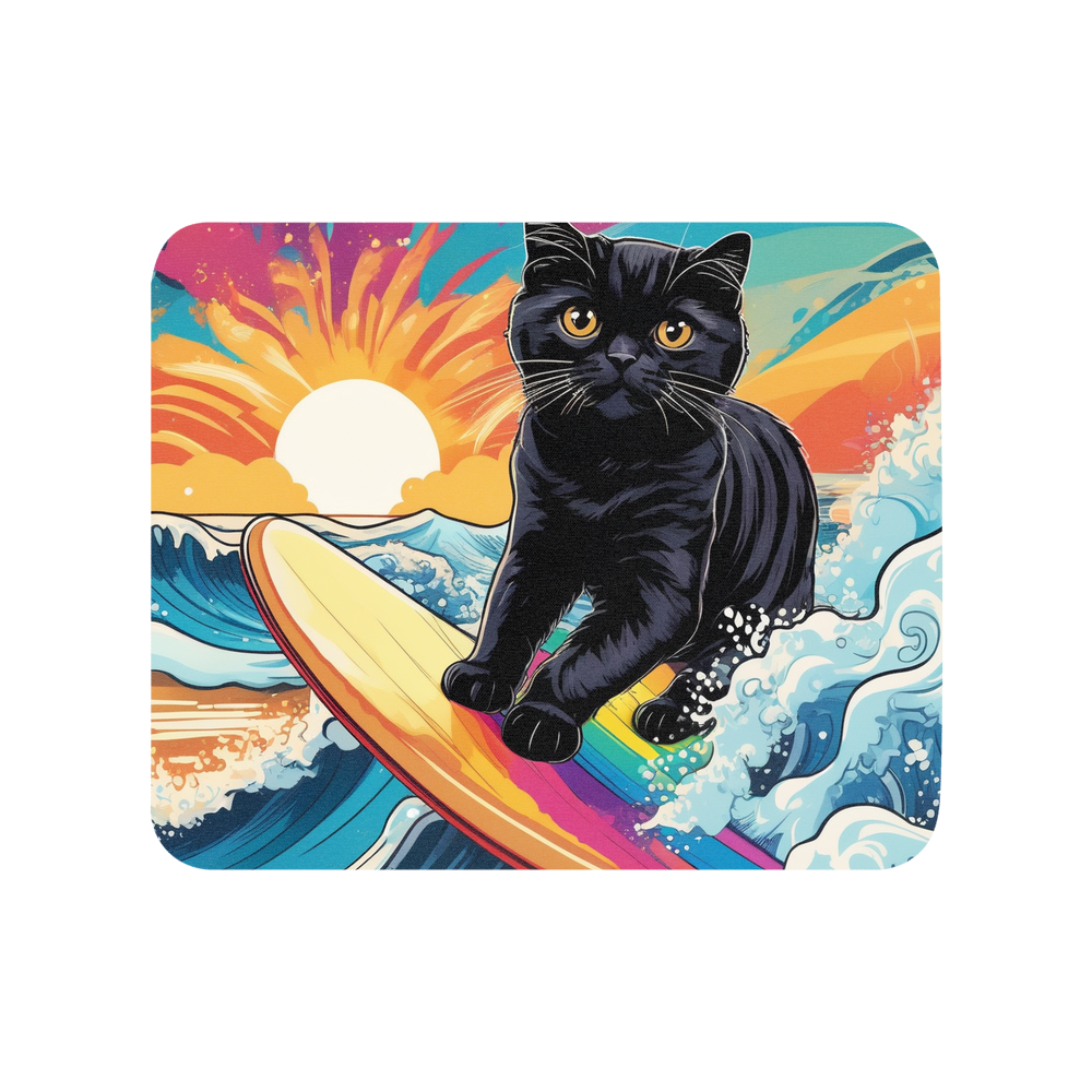 PugMug Custom Black Scottish Fold Cat Mouse Pad