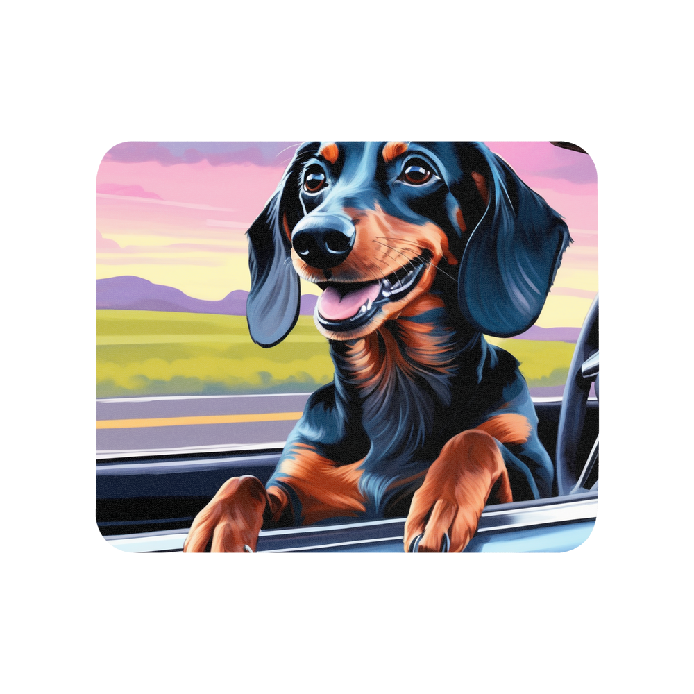 PugMug Custom Black Dachshund Mouse Pad