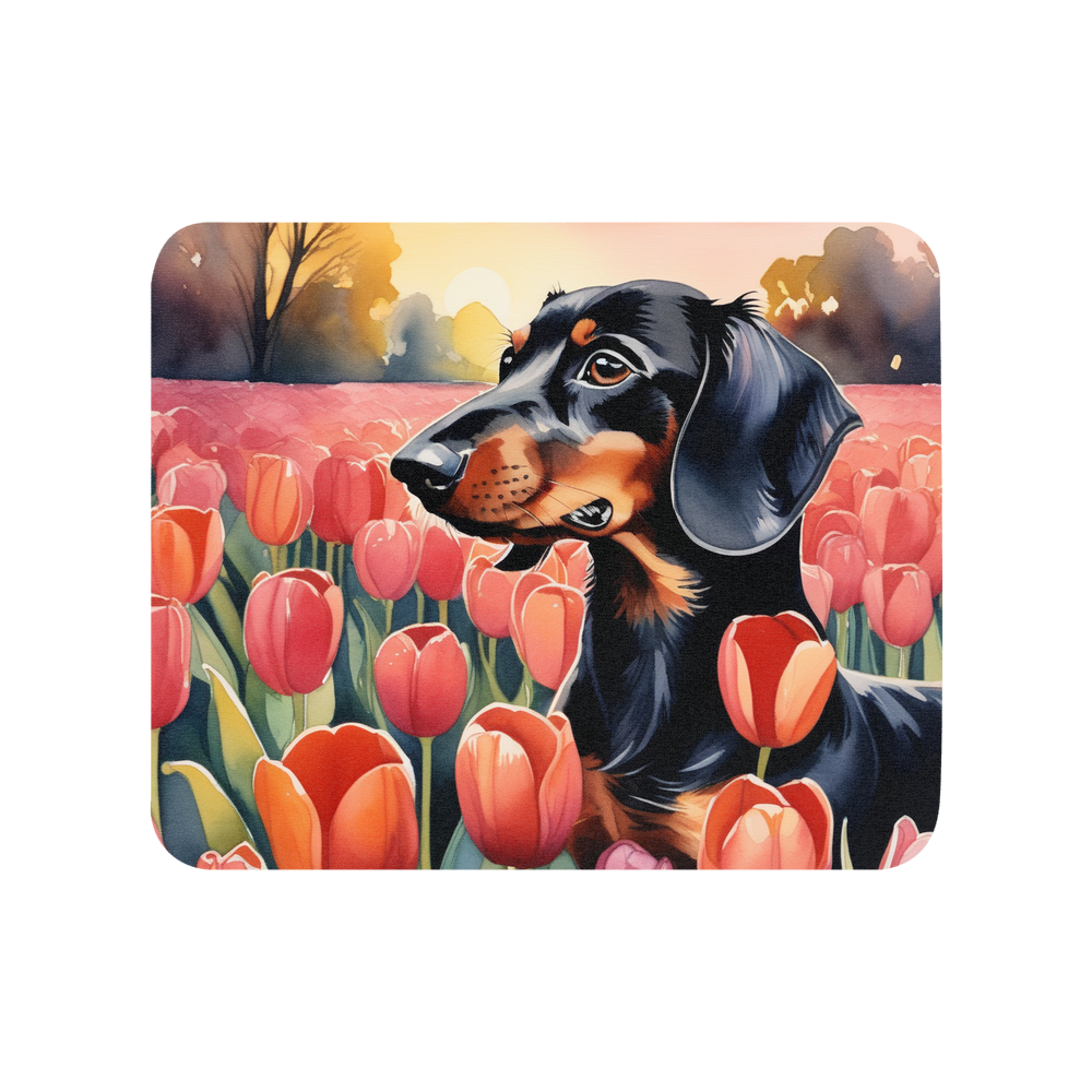 PugMug Custom Black Dachshund Mouse Pad