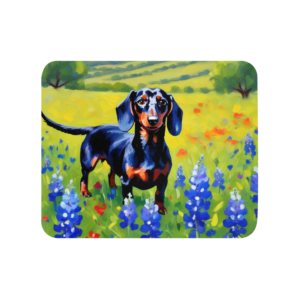 PugMug Custom Black Dachshund Mouse Pad