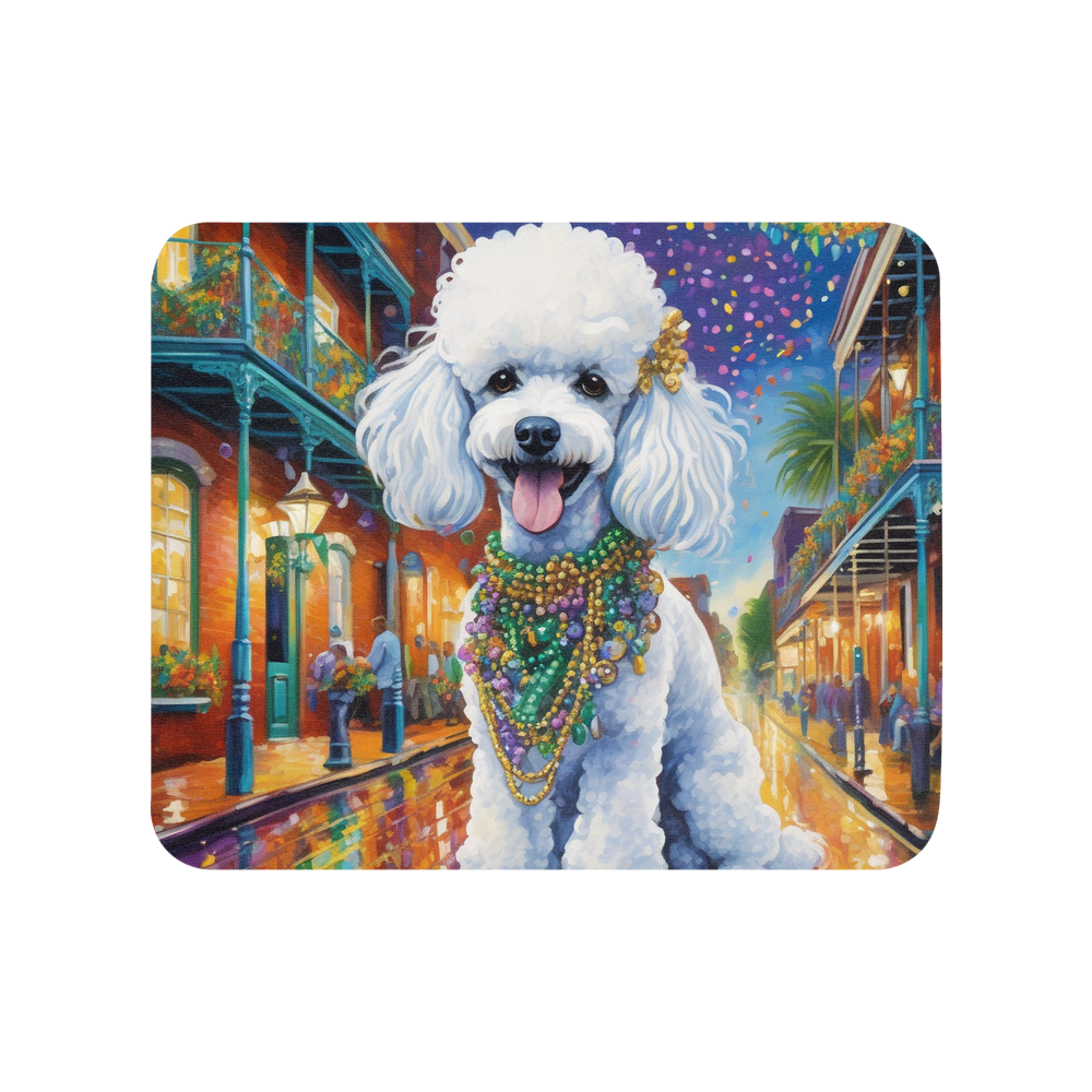 PugMug Custom White Poodle Mouse Pad