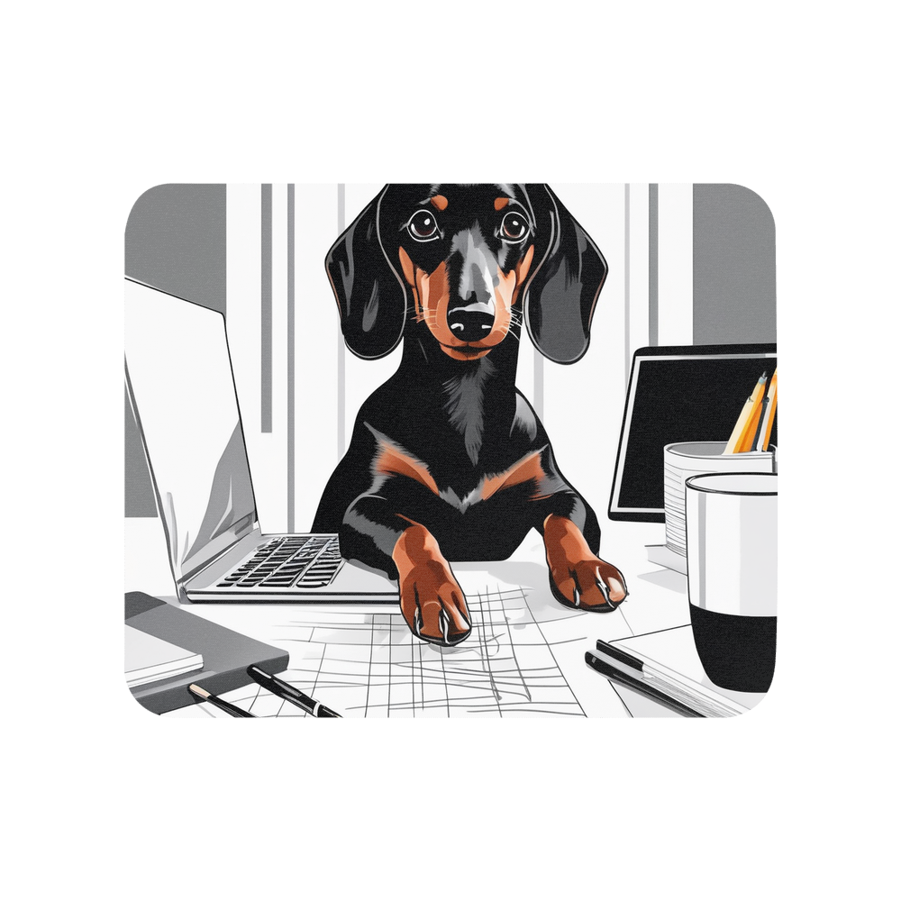 PugMug Custom Black Dachshund Mouse Pad