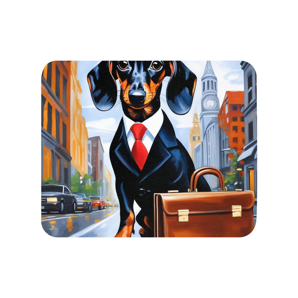 PugMug Custom Black Dachshund Mouse Pad