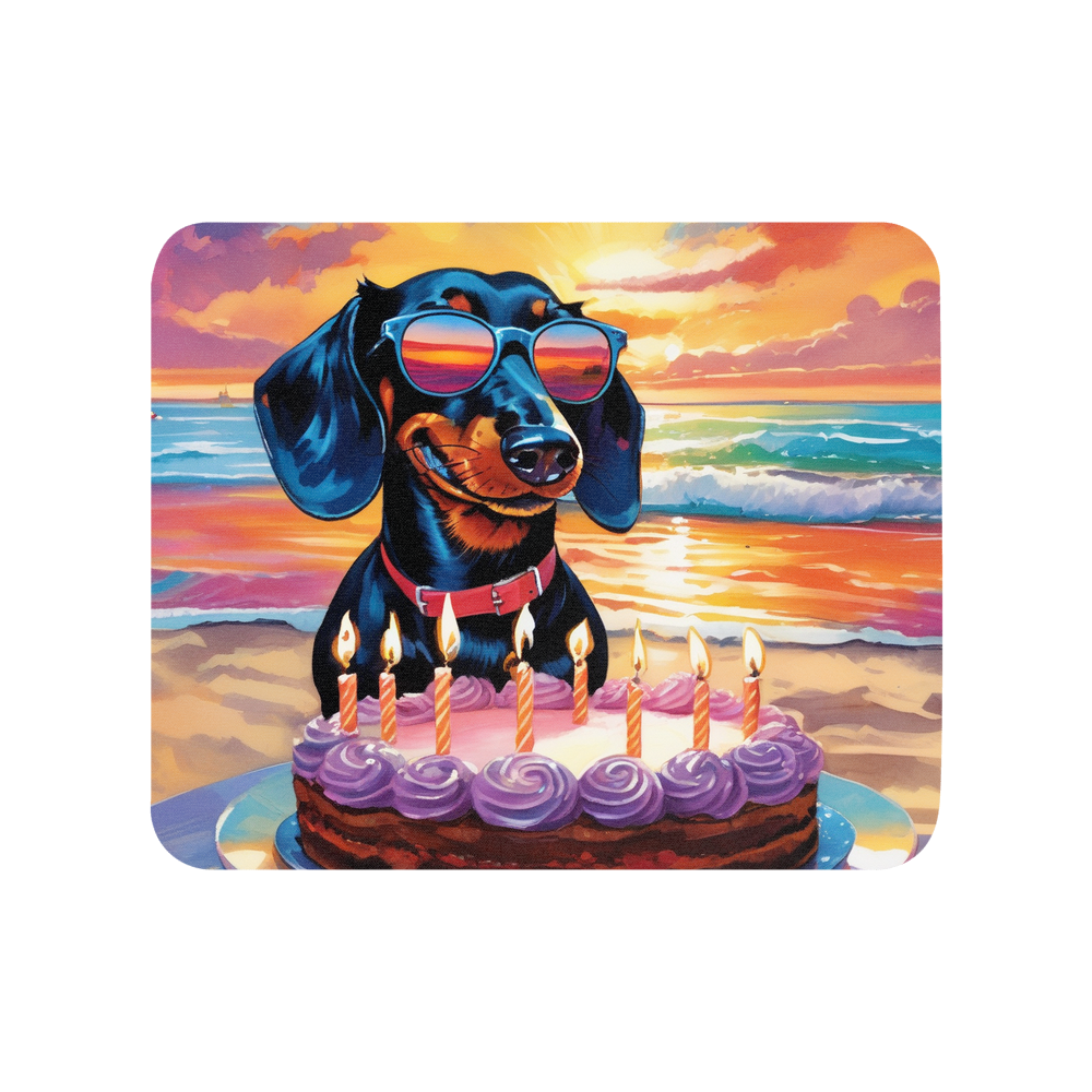 PugMug Custom Black Dachshund Mouse Pad