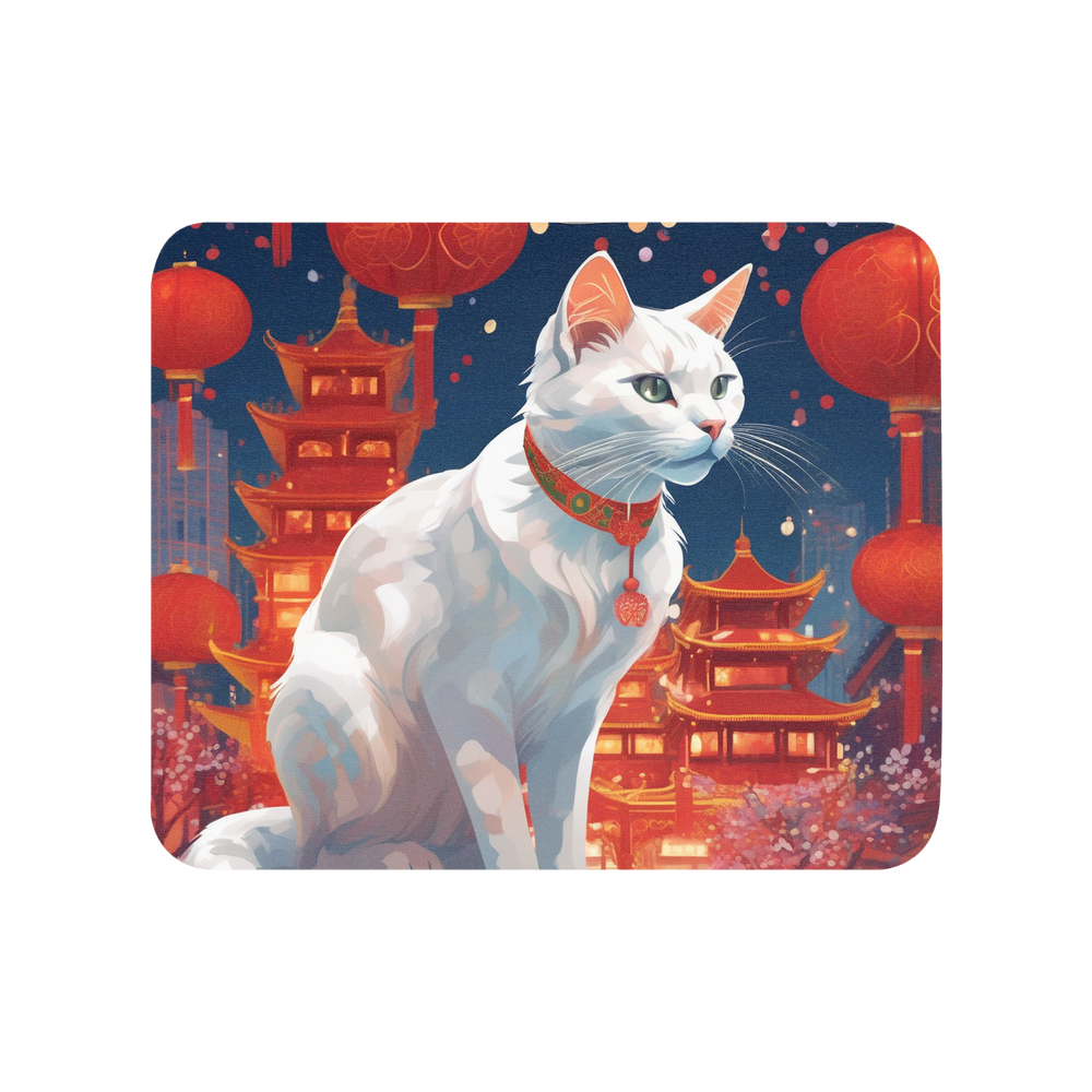 PugMug Custom White Companion Cat Mouse Pad