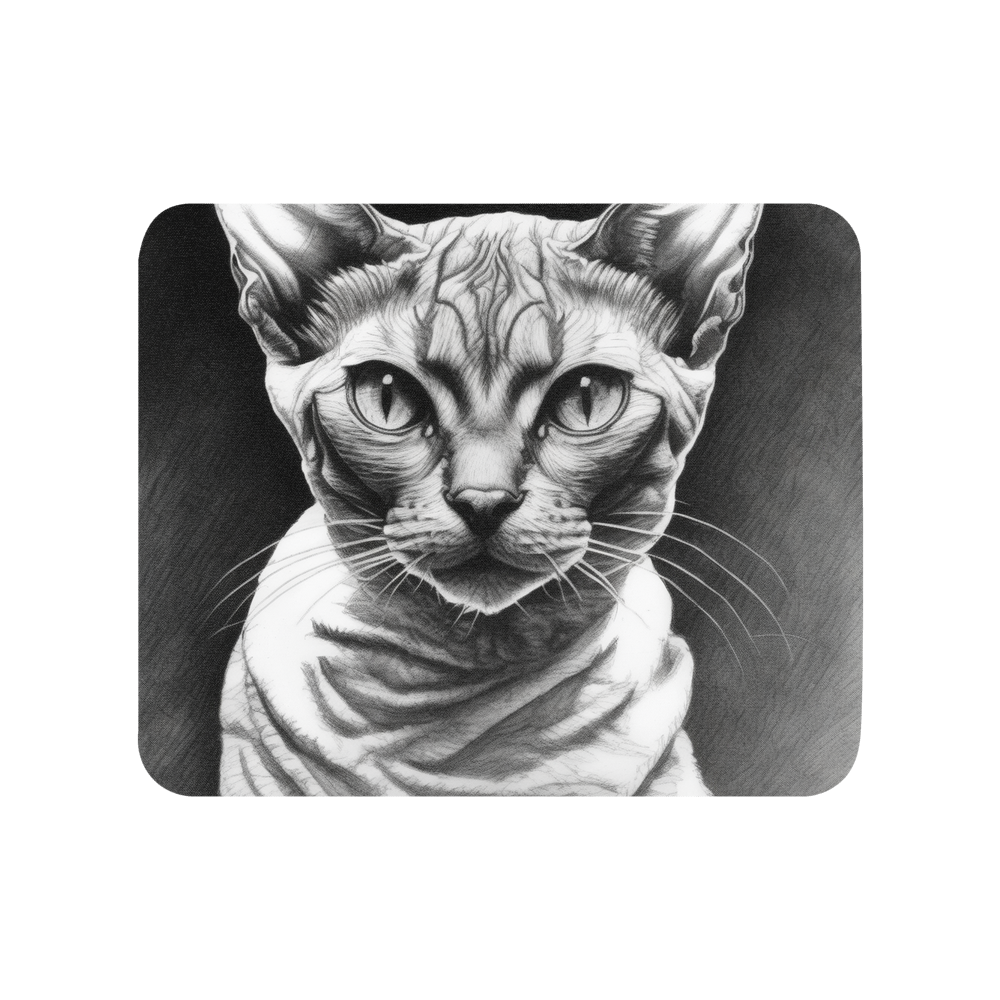 PugMug Custom Tabby Devon Rex Cat Mouse Pad