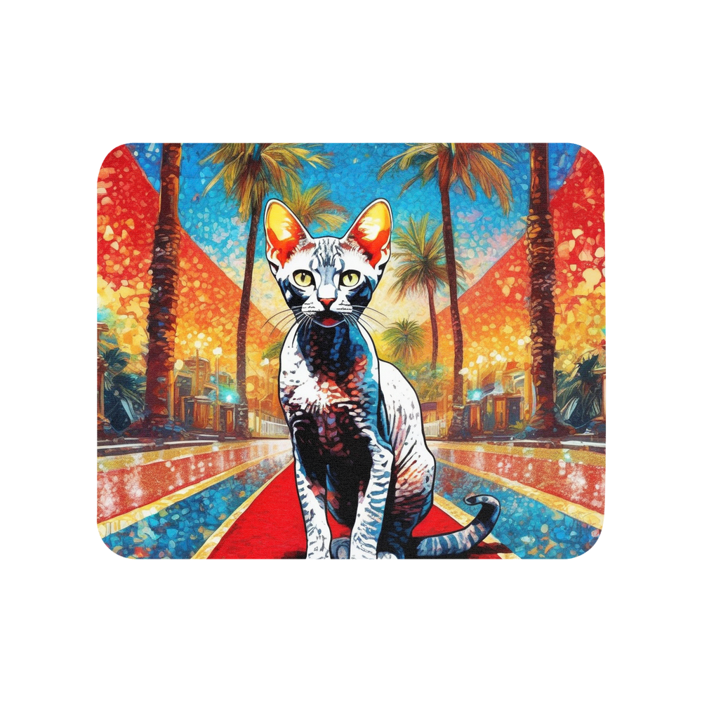PugMug Custom Tabby Devon Rex Cat Mouse Pad