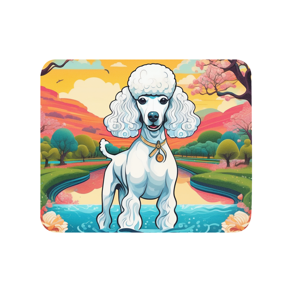 PugMug Custom White Poodle Mouse Pad