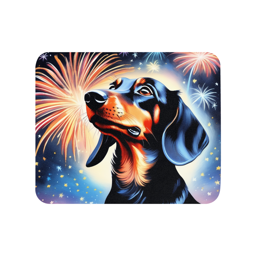 PugMug Custom Black Dachshund Mouse Pad