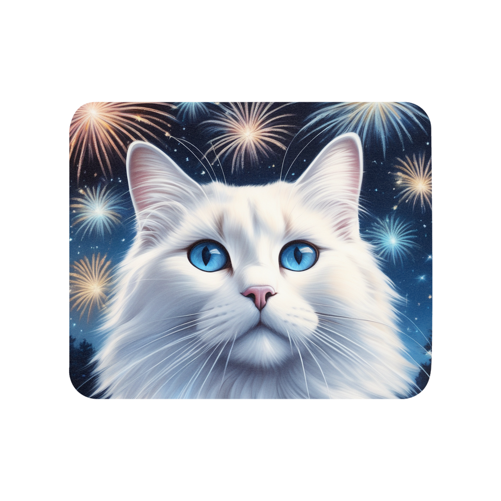 PugMug Custom White Ragdoll Cat Mouse Pad