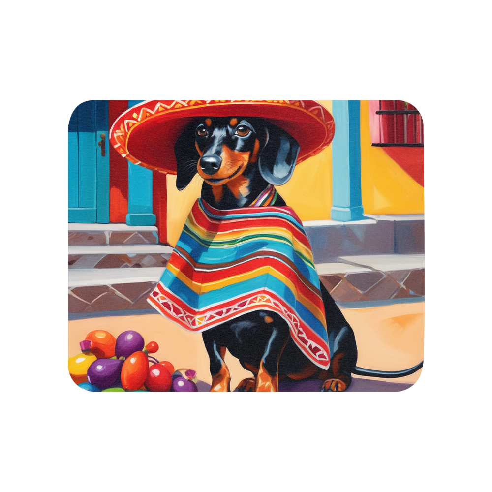 PugMug Custom Black Dachshund Mouse Pad