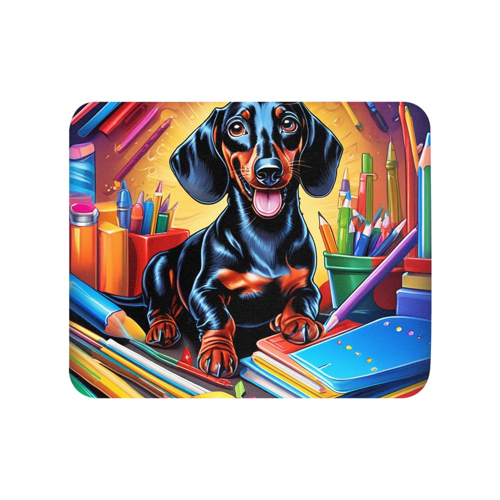 PugMug Custom Black Dachshund Mouse Pad