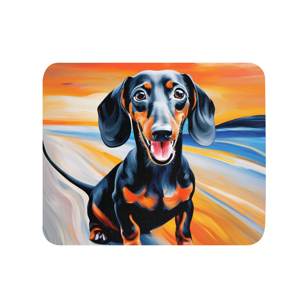 PugMug Custom Black Dachshund Mouse Pad