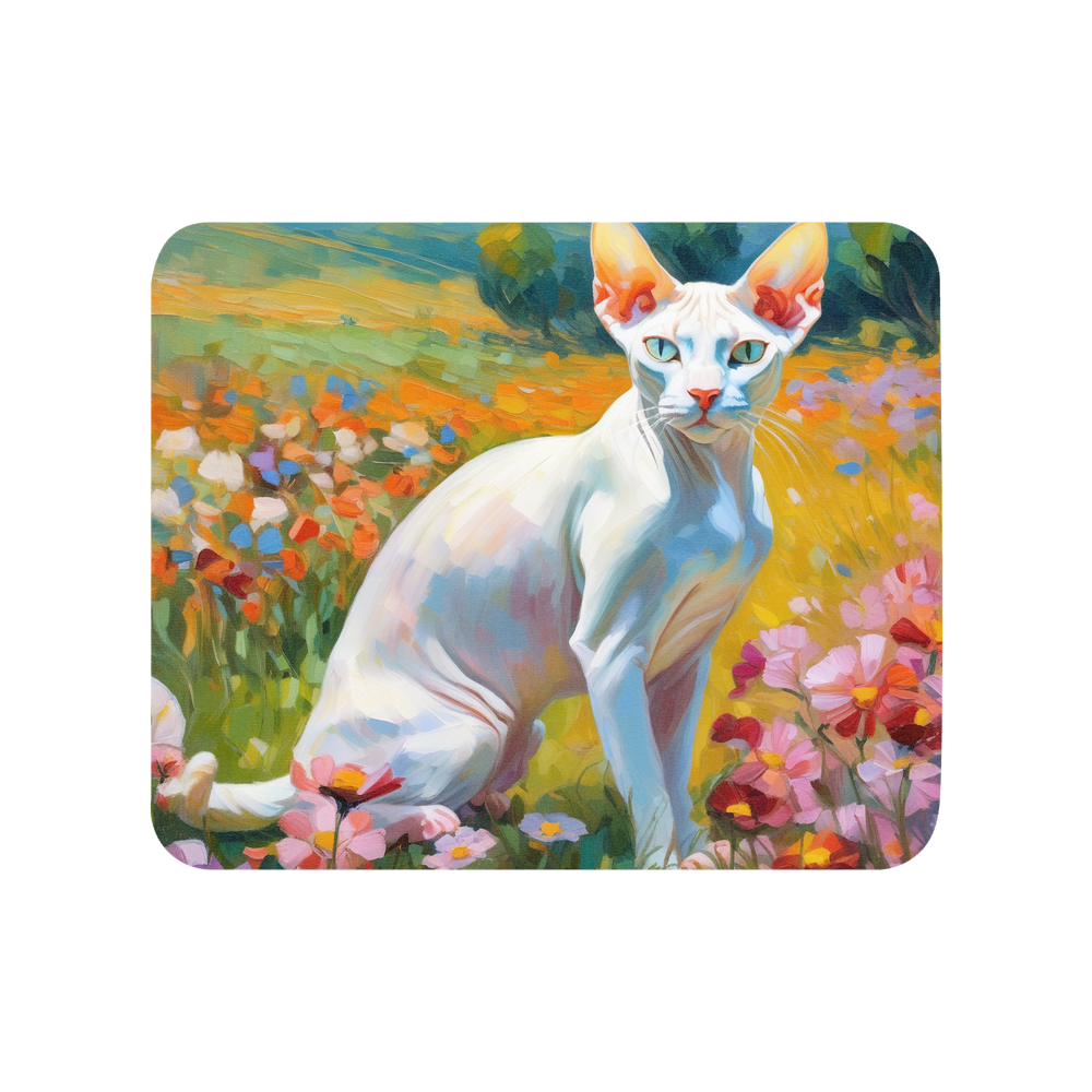 PugMug Custom White Sphynx Cat Mouse Pad