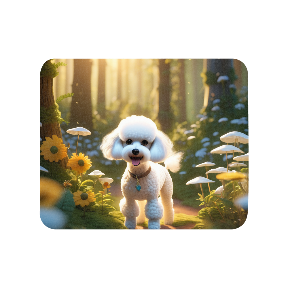 PugMug Custom White Poodle Mouse Pad
