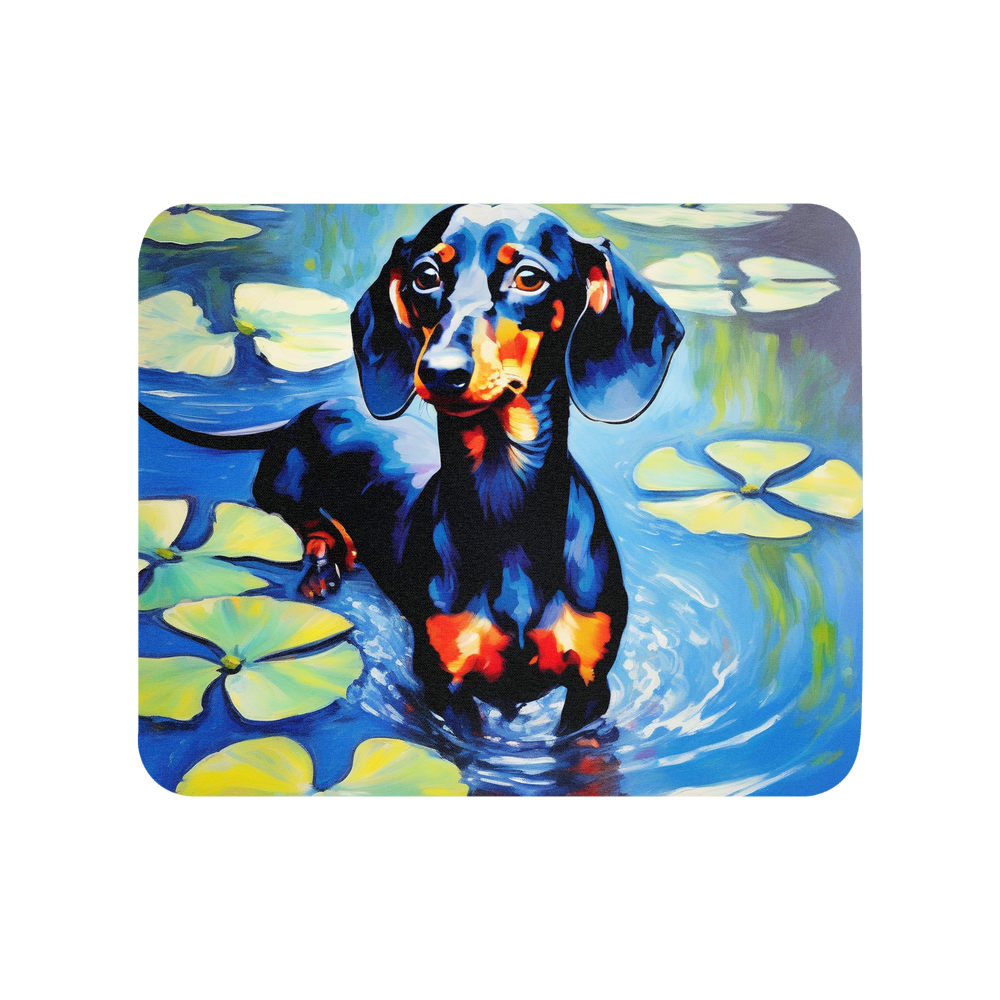 PugMug Custom Black Dachshund Mouse Pad