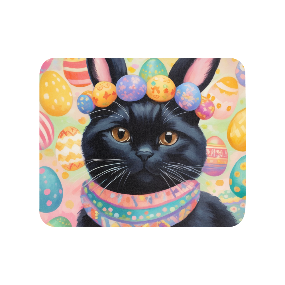 PugMug Custom Black Scottish Fold Cat Mouse Pad