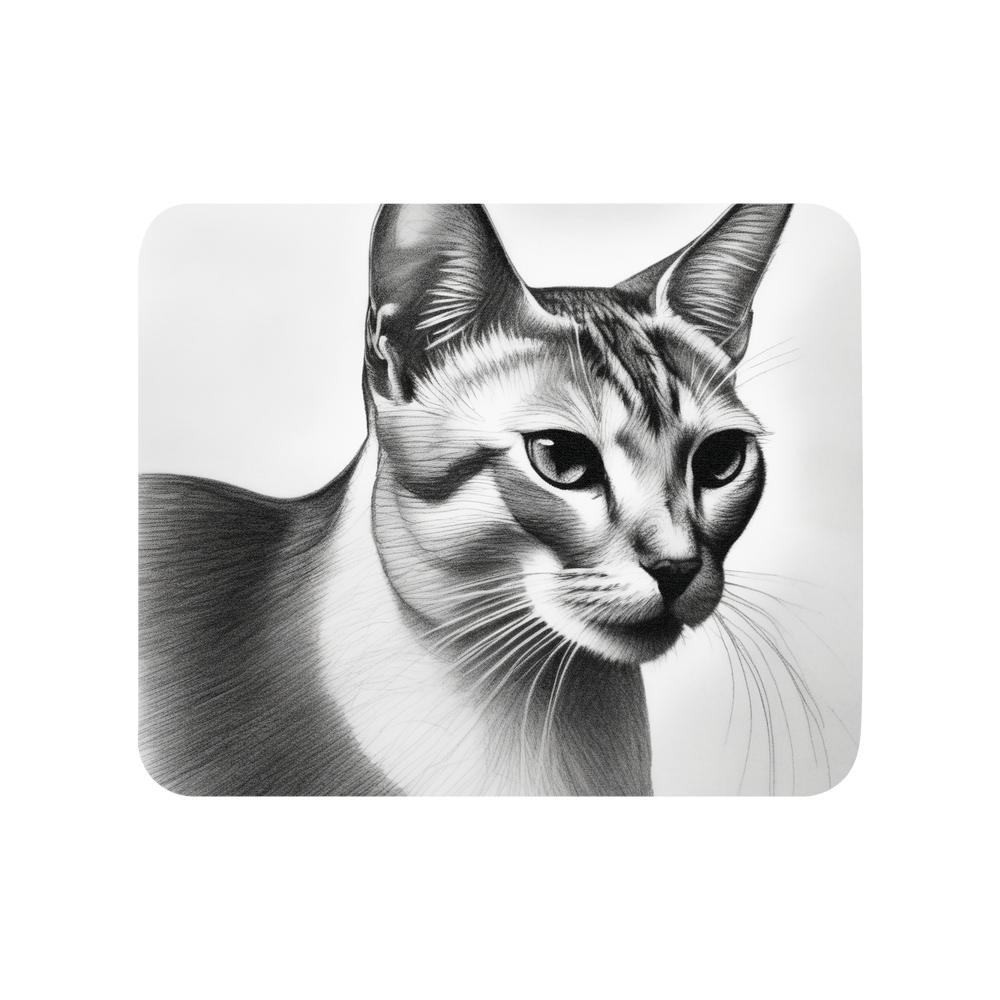 PugMug Custom White Abyssinian Cat Mouse Pad