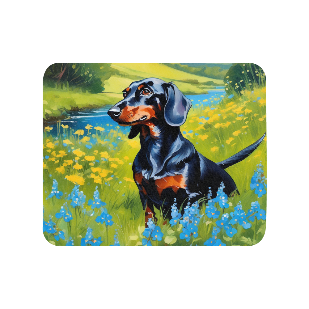 PugMug Custom Black Dachshund Mouse Pad