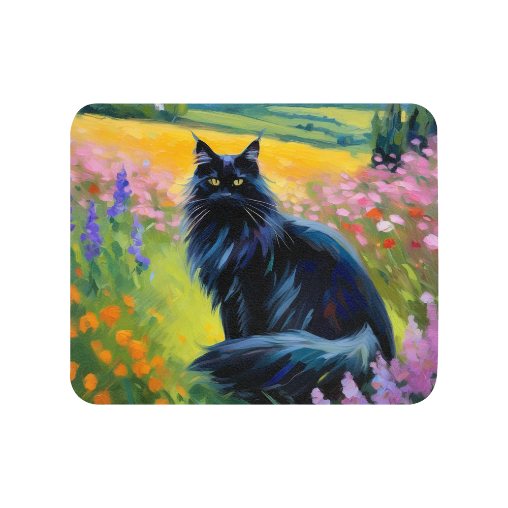 PugMug Custom Black Maine Coon Cat Mouse Pad
