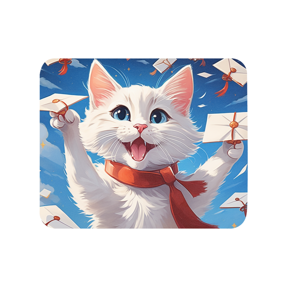 PugMug Custom White Companion Cat Mouse Pad