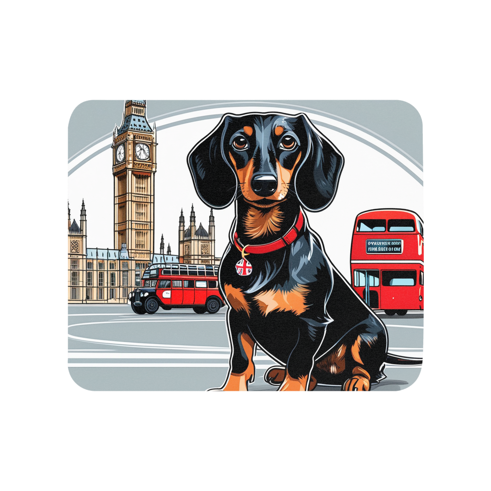 PugMug Custom Black Dachshund Mouse Pad