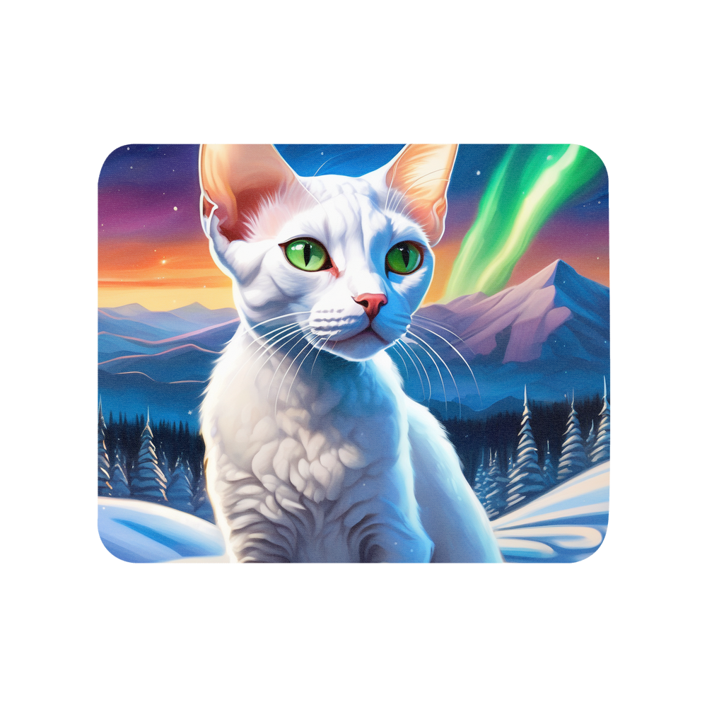 PugMug Custom White Devon Rex Cat Mouse Pad