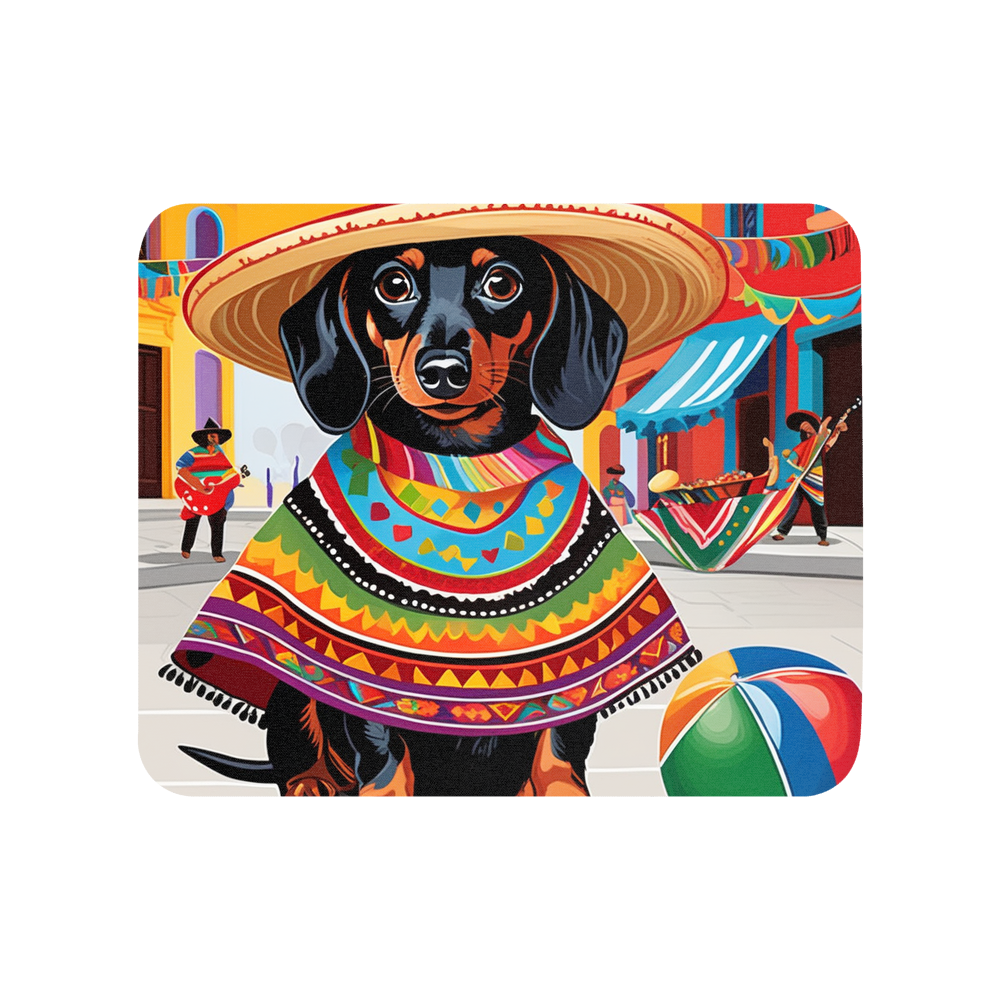 PugMug Custom Black Dachshund Mouse Pad
