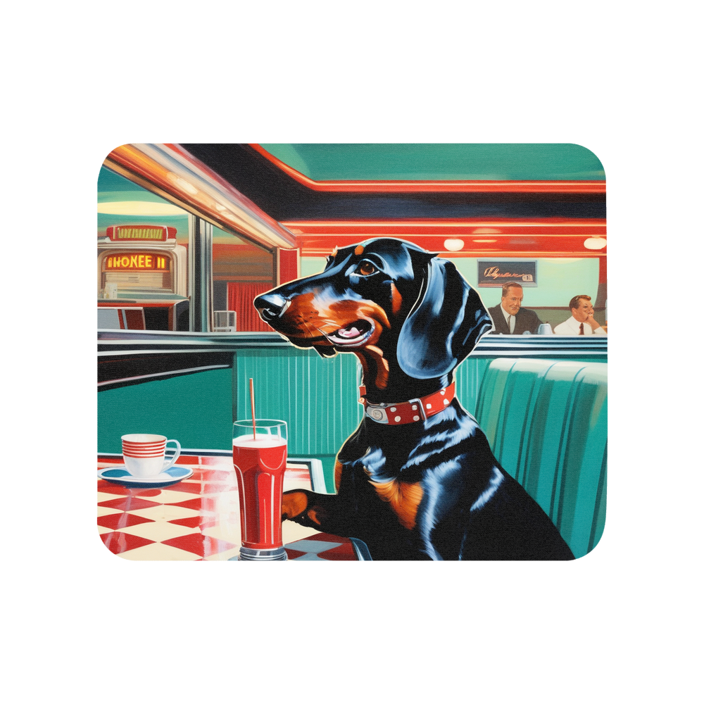 PugMug Custom Black Dachshund Mouse Pad