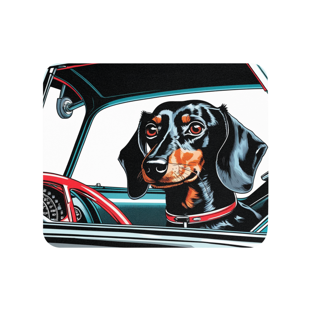 PugMug Custom Black Dachshund Mouse Pad