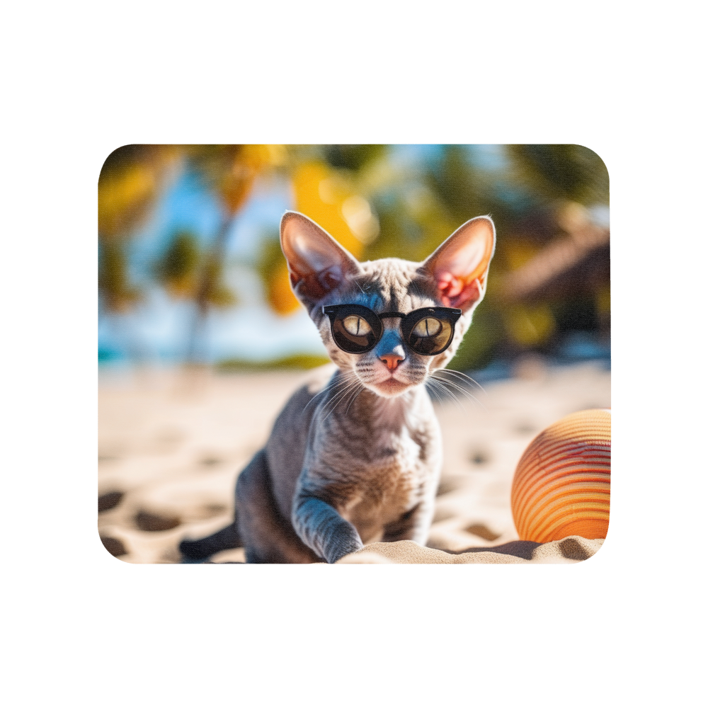 PugMug Custom Tabby Devon Rex Cat Mouse Pad