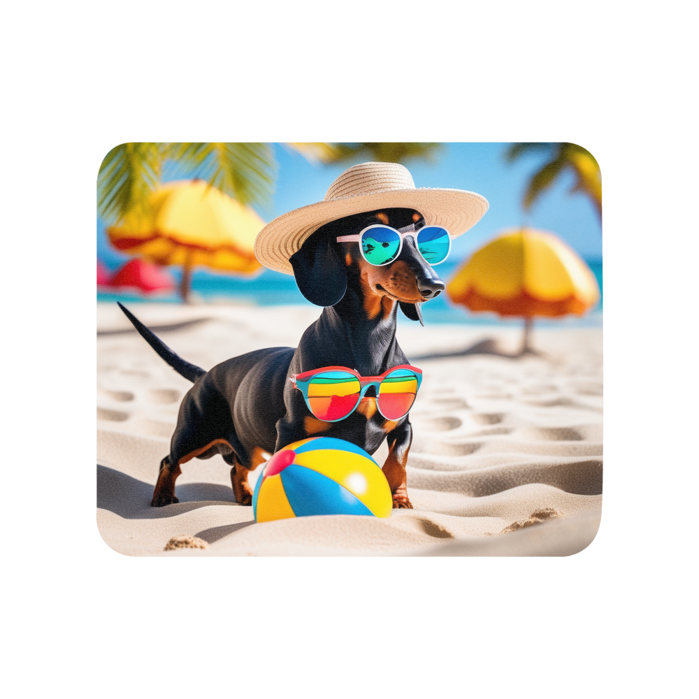 PugMug Custom Black Dachshund Mouse Pad