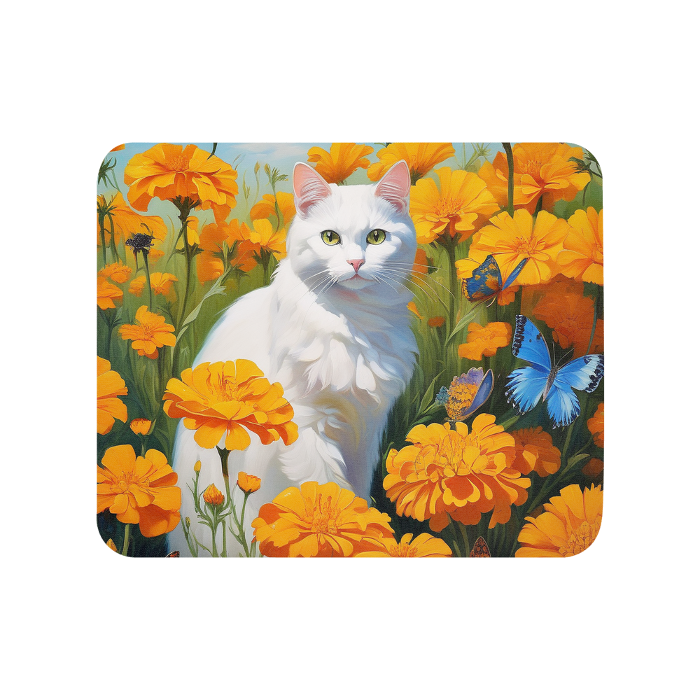 PugMug Custom White Companion Cat Mouse Pad