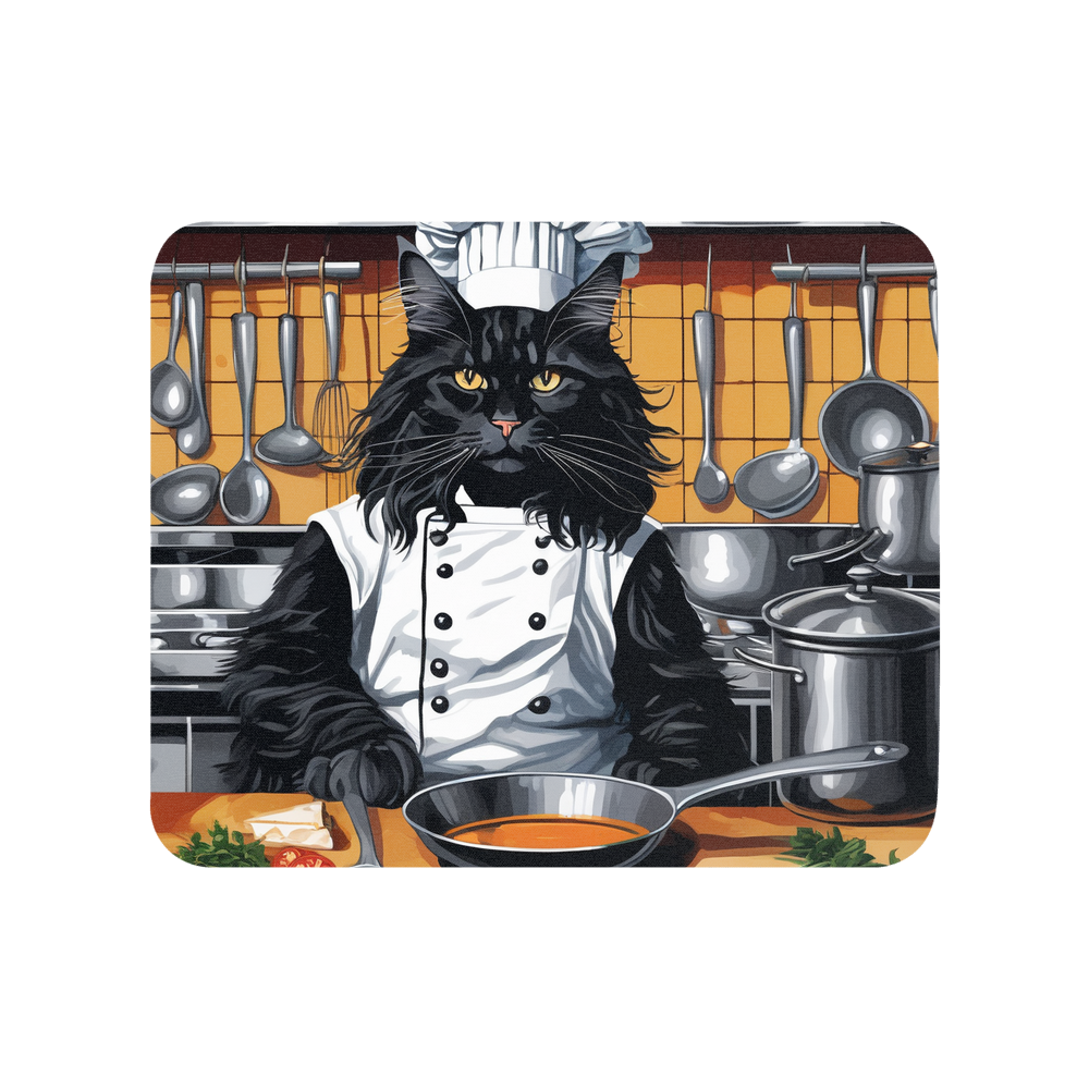 PugMug Custom Black Maine Coon Cat Mouse Pad