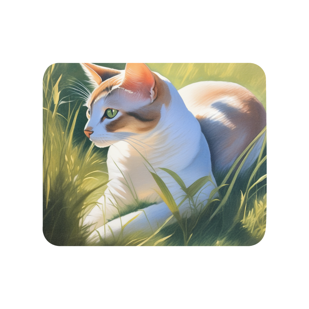 PugMug Custom White Abyssinian Cat Mouse Pad