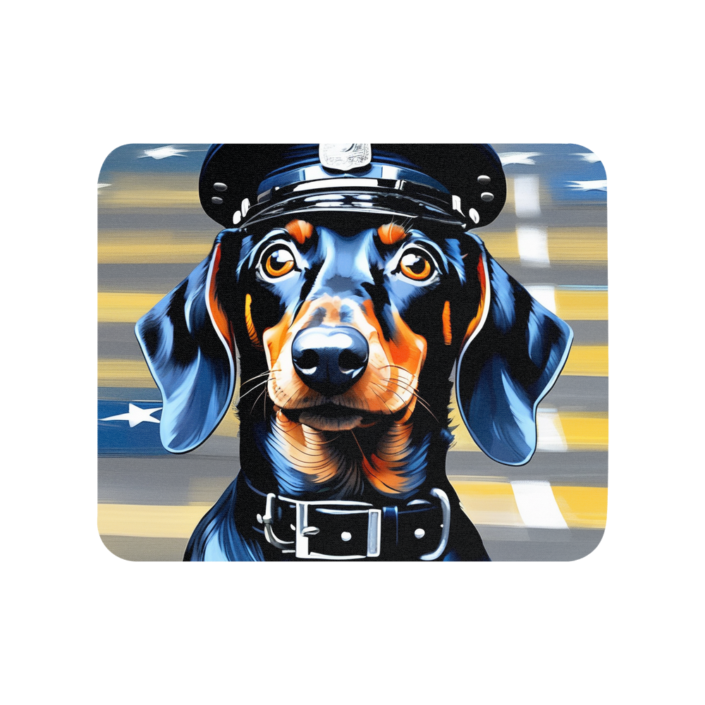 PugMug Custom Black Dachshund Mouse Pad