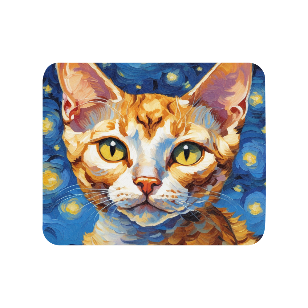 PugMug Custom Tabby Devon Rex Cat Mouse Pad