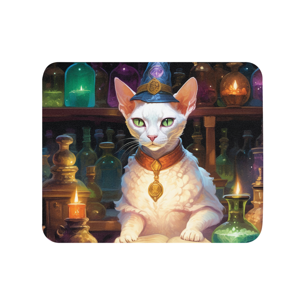 PugMug Custom White Devon Rex Cat Mouse Pad