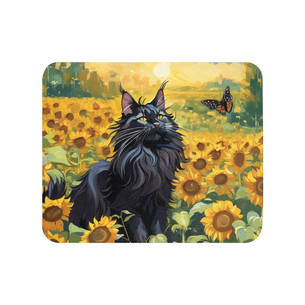 PugMug Custom Black Maine Coon Cat Mouse Pad