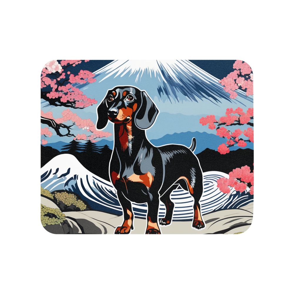 PugMug Custom Black Dachshund Mouse Pad