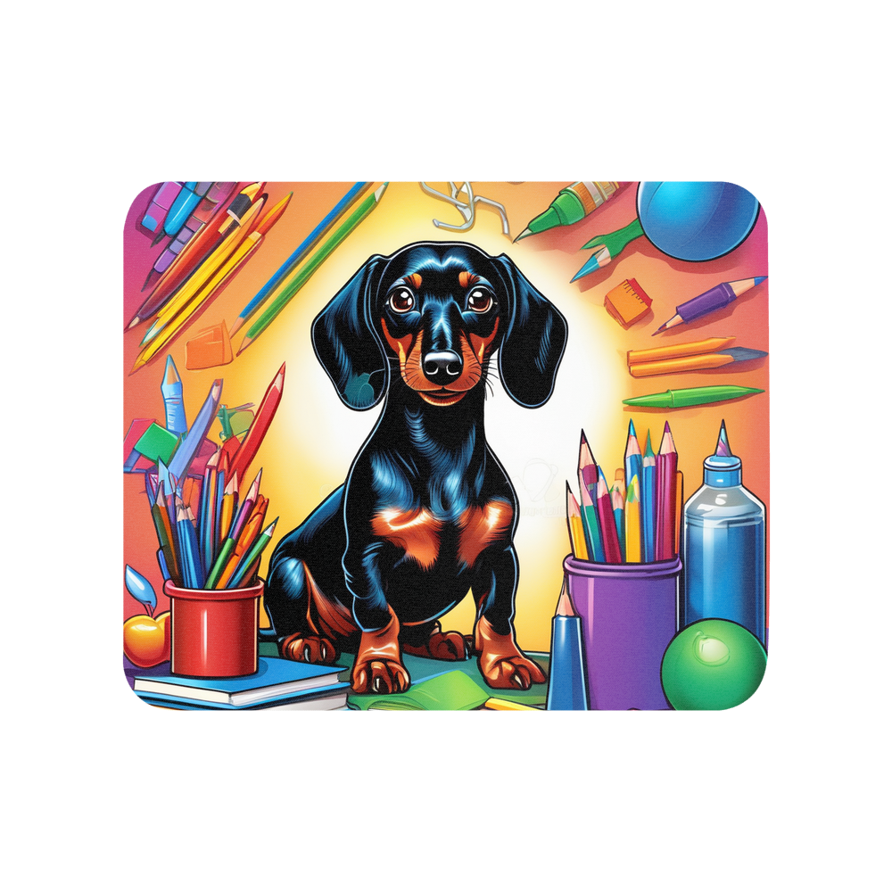 PugMug Custom Black Dachshund Mouse Pad