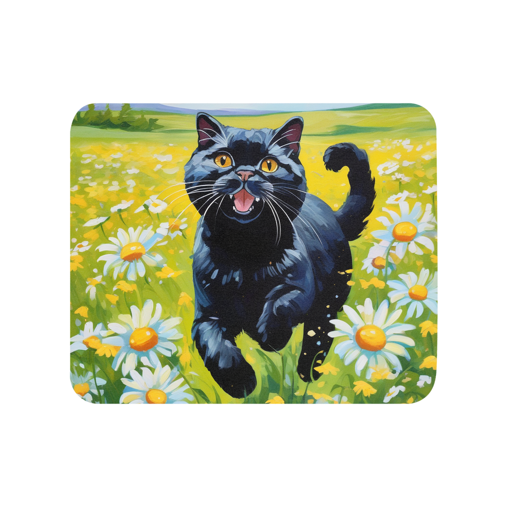 PugMug Custom Black Scottish Fold Cat Mouse Pad